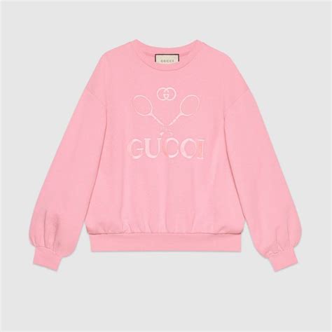 gucci pink tennis sweatshirt|Gucci official website usa.